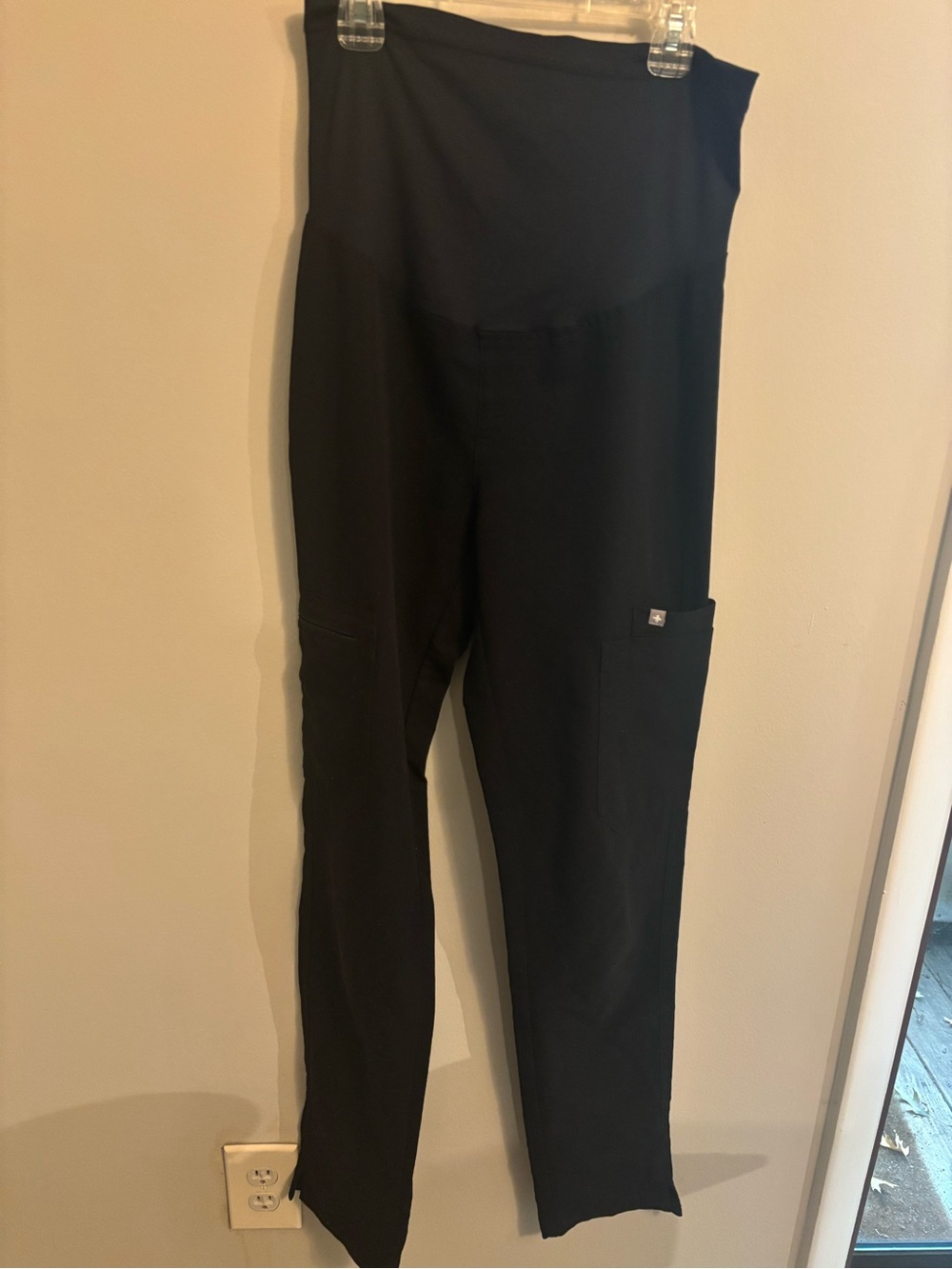 FIGS Stretch High-Waist Black Maternity Scrub pants